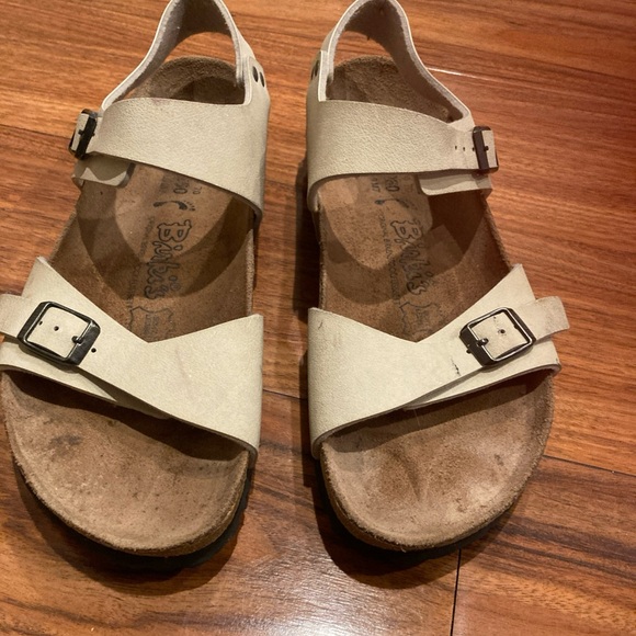 Birkis by Birkenstock Molted Ivory Slingback Sandal sz 40/L9/M7 - Picture 9 of 9